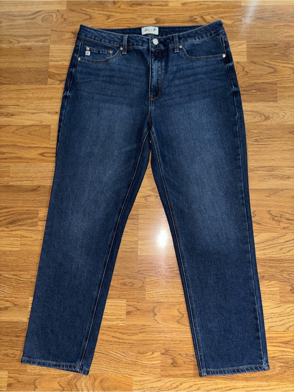 Seven 7 Jeans Women’s Size 14 Straight Leg High Rise Dark Wash Denim Stretch